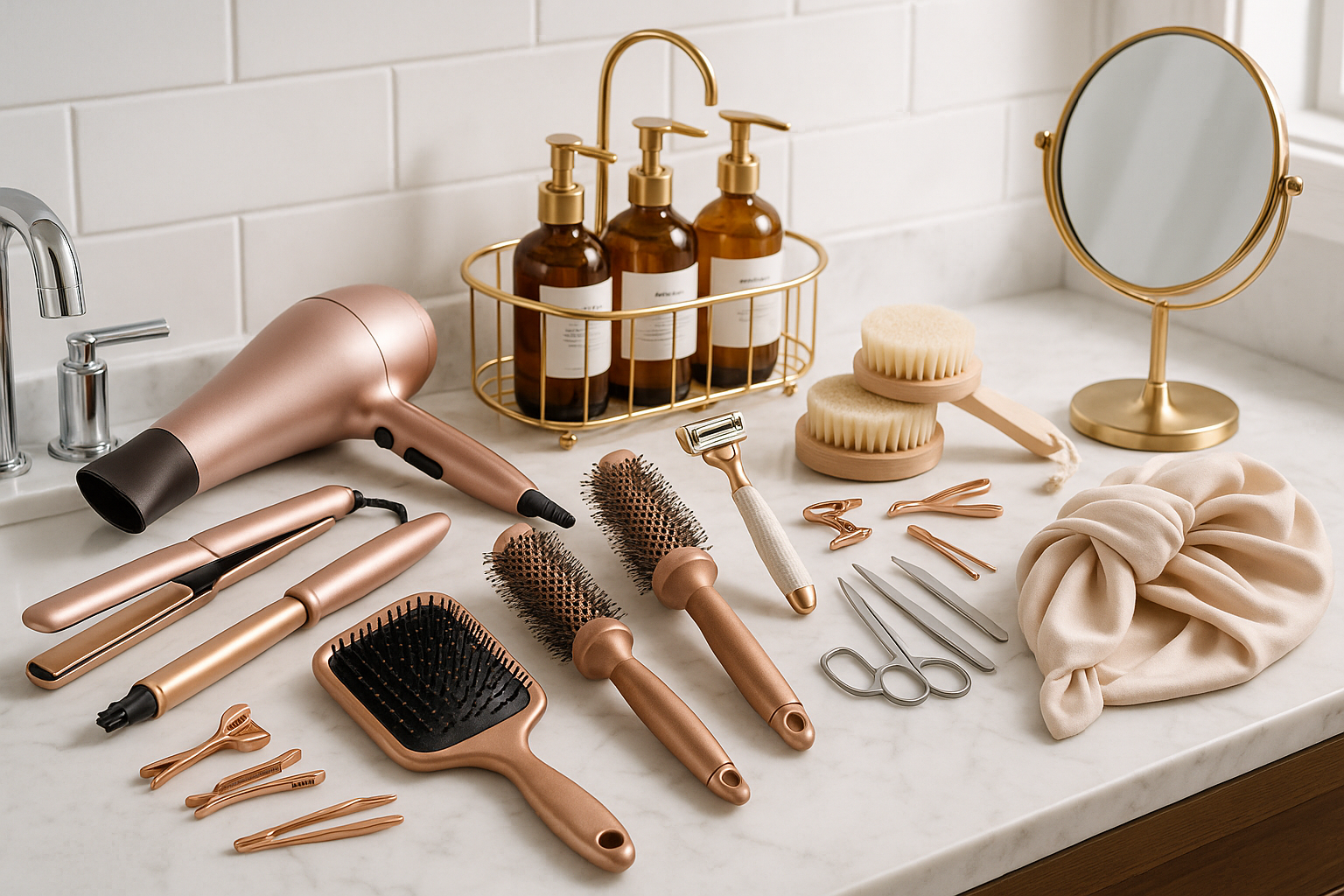 herramientas de baño y pelo para mujer